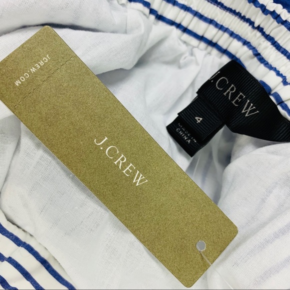J. Crew Blue Striped Ruffle Skirt Sz 4 - Picture 6 of 7